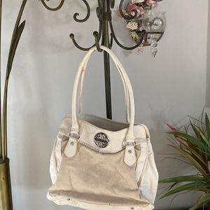 Kate Landry Tan Canvas/Leather Purse